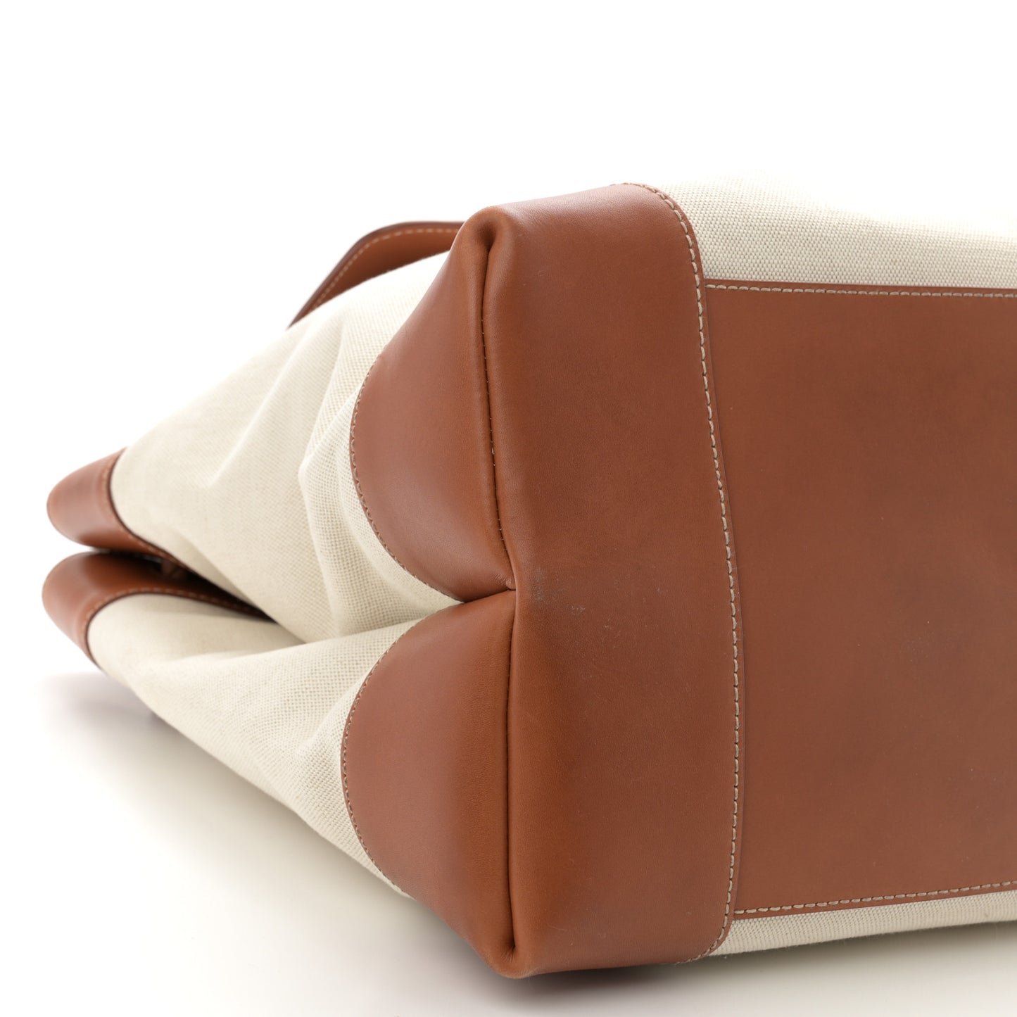 Washed Canvas Calfskin Large Andiamo Backpack Natural Light Wood