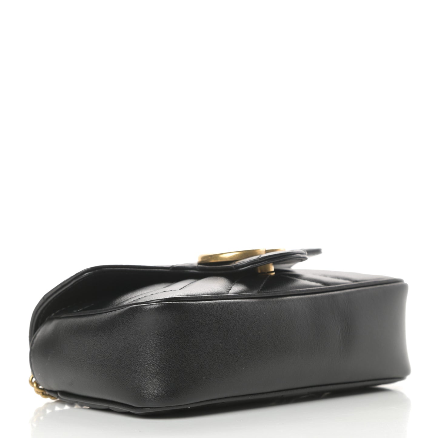 Calfskin Matelasse Super Mini GG Marmont Shoulder Bag Black