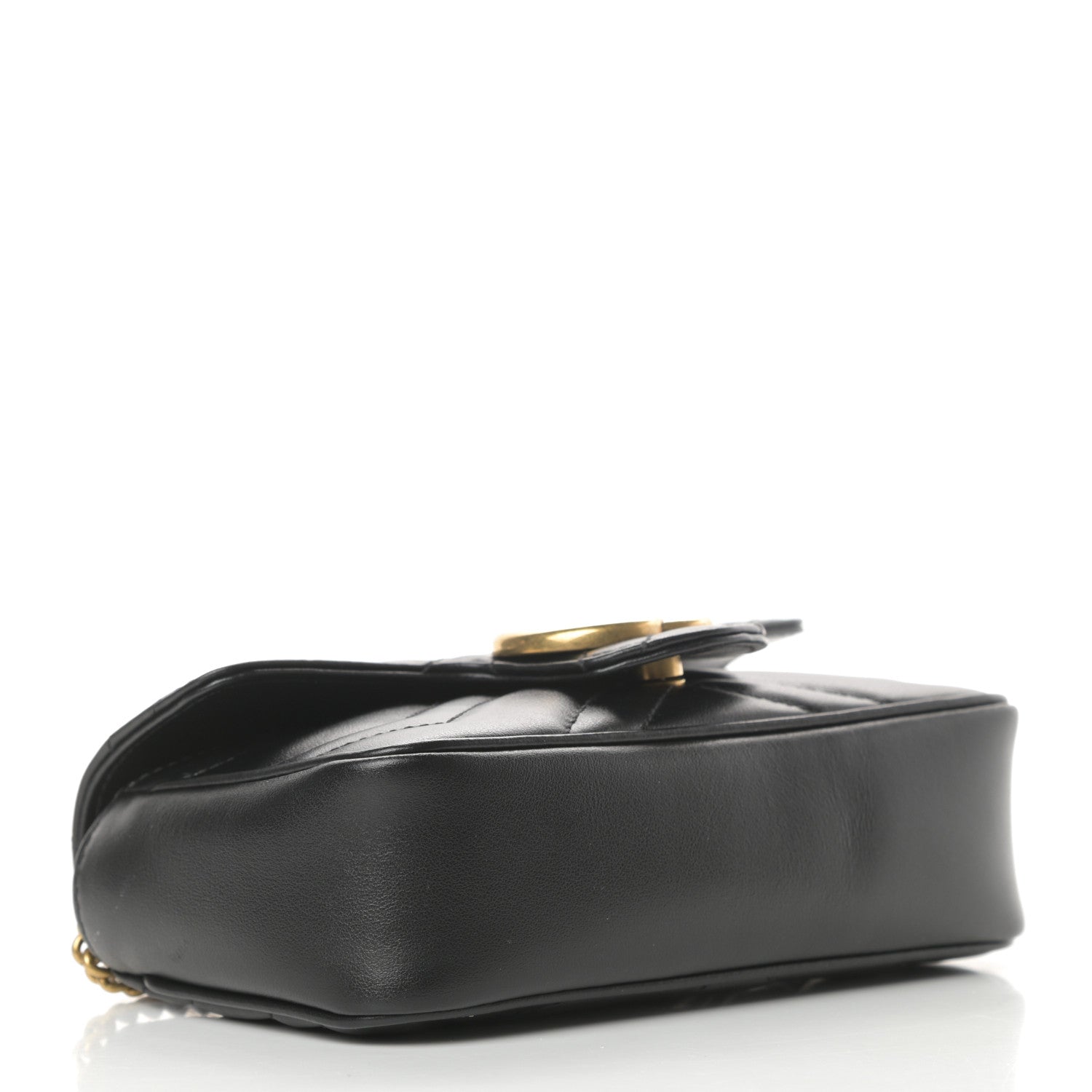Gucci Calfskin Matelasse Super Mini GG Marmont Shoulder Bag Black 4 of 11