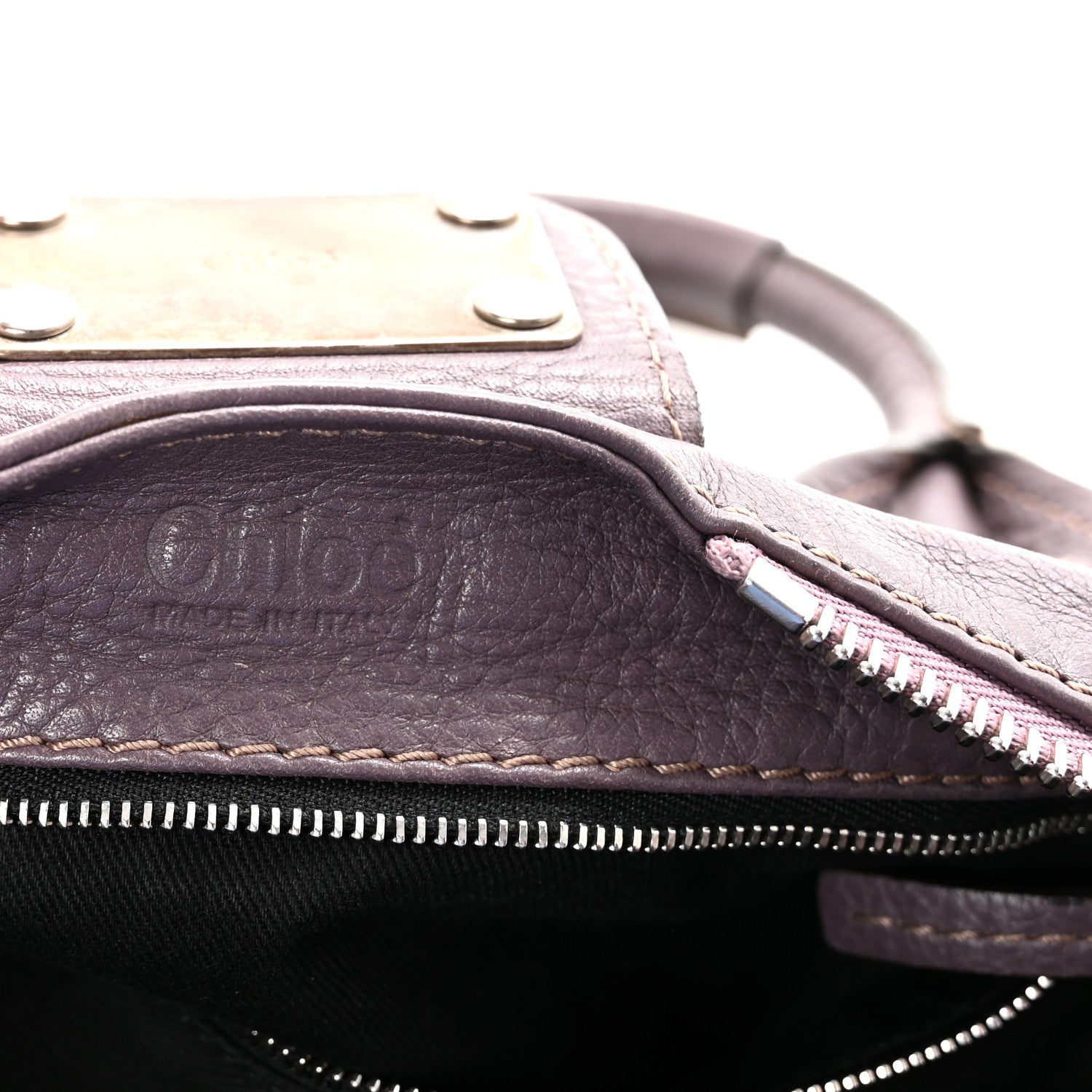 Chloe Calfskin Medium Paddington Satchel Purple 6 of 9