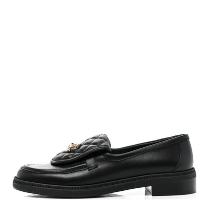 Chanel Lambskin Quilted CC Turnlock Loafers 40 Black 1 of 8