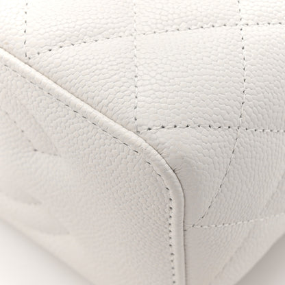 Chanel Caviar Quilted Sweetheart Vanity Case White 12 of 13