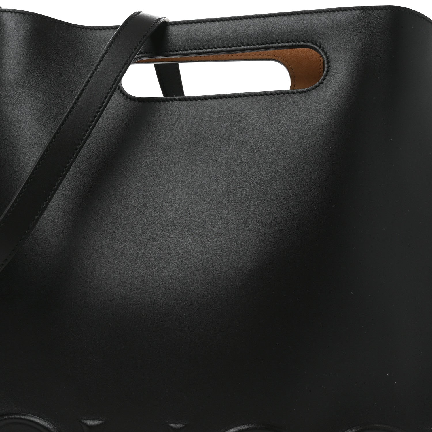 Gucci Calfskin Embossed Medium XL Tote Black 6 of 8