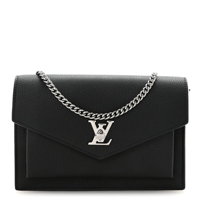 Louis Vuitton Soft Calfskin My Lockme Chain Pochette Black 1 of 9