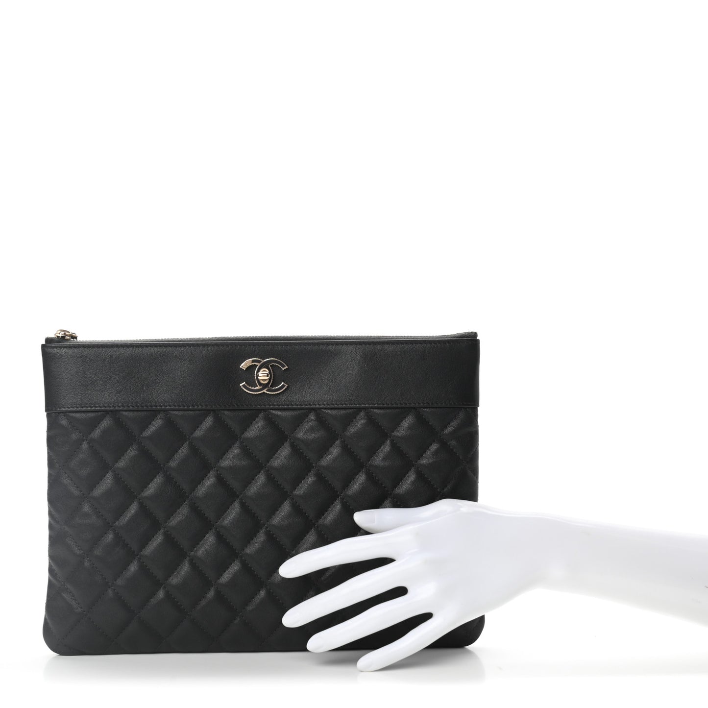 Sheepskin Quilted Large Vintage Mademoiselle Cosmetic Case Anthracite