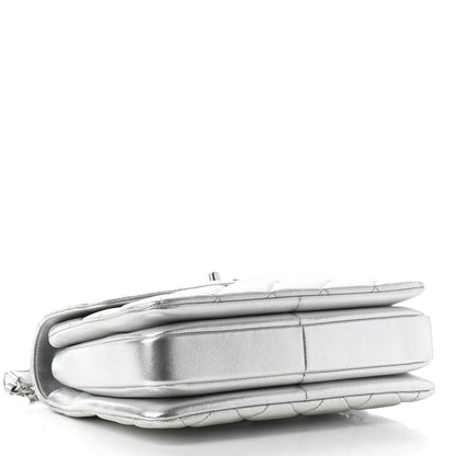 Chanel Metallic Lambskin Quilted Small Trendy CC Flap Dual Handle Bag Silver 4 of 9