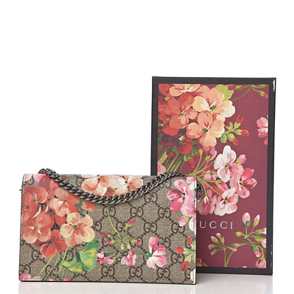 Gucci GG Supreme Monogram Blooms Chain Wallet Beige Multicolor Dry Rose 11 of 11