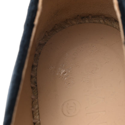 Chanel Velvet CC Espadrilles 39 Dark Navy Black 11 of 12