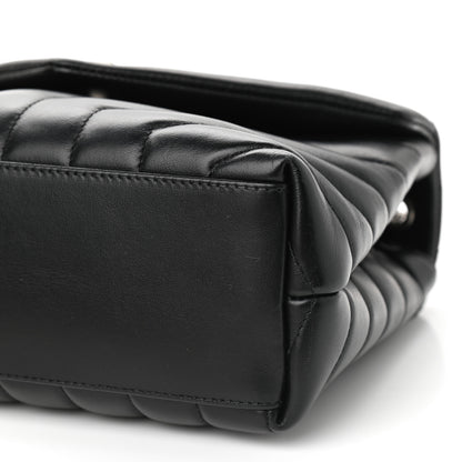 Saint Laurent Calfskin Y Quilted Monogram Small Loulou Chain Satchel Black 9 of 10