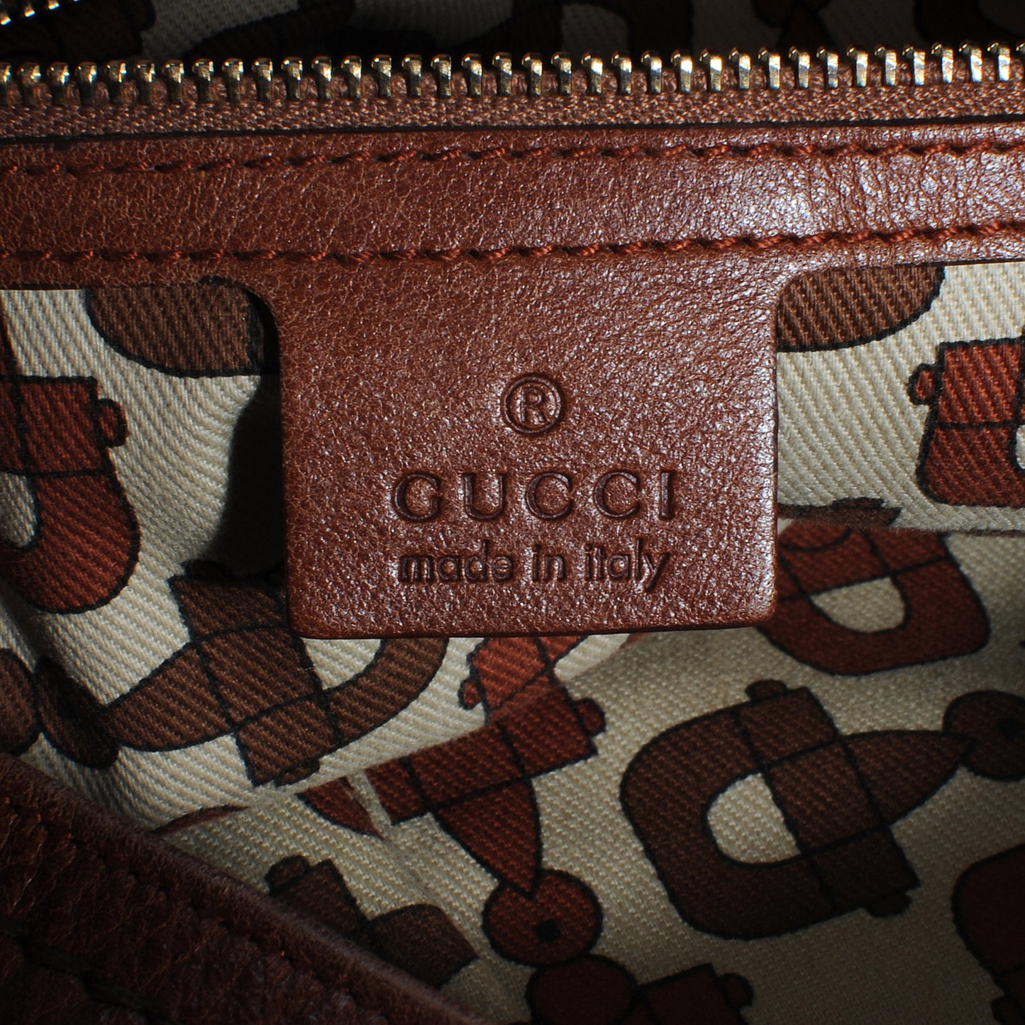 Leather Guccissima Trim Large Signoria Hobo Brown