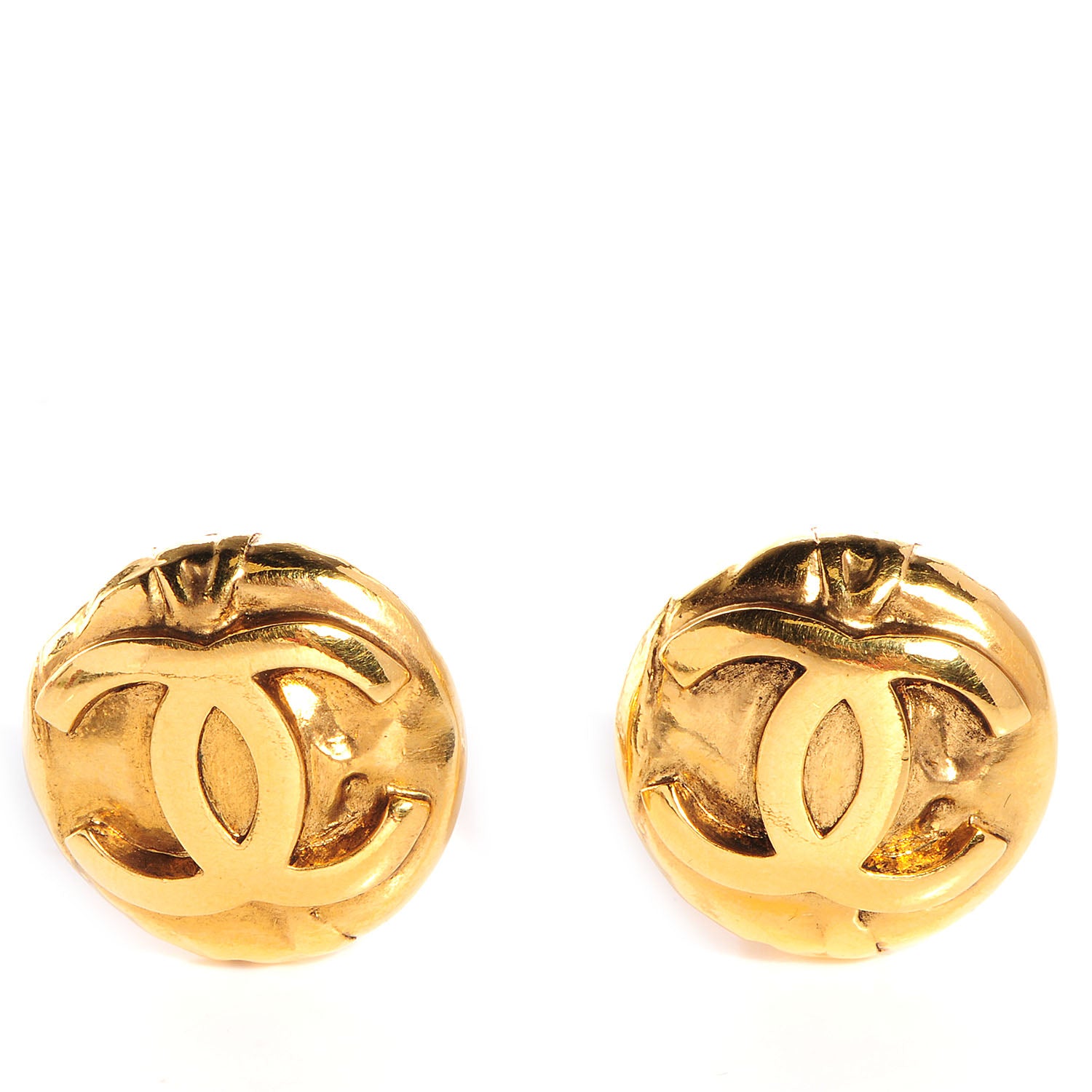 Chanel CC Clip On Earrings Gold 1 of 5