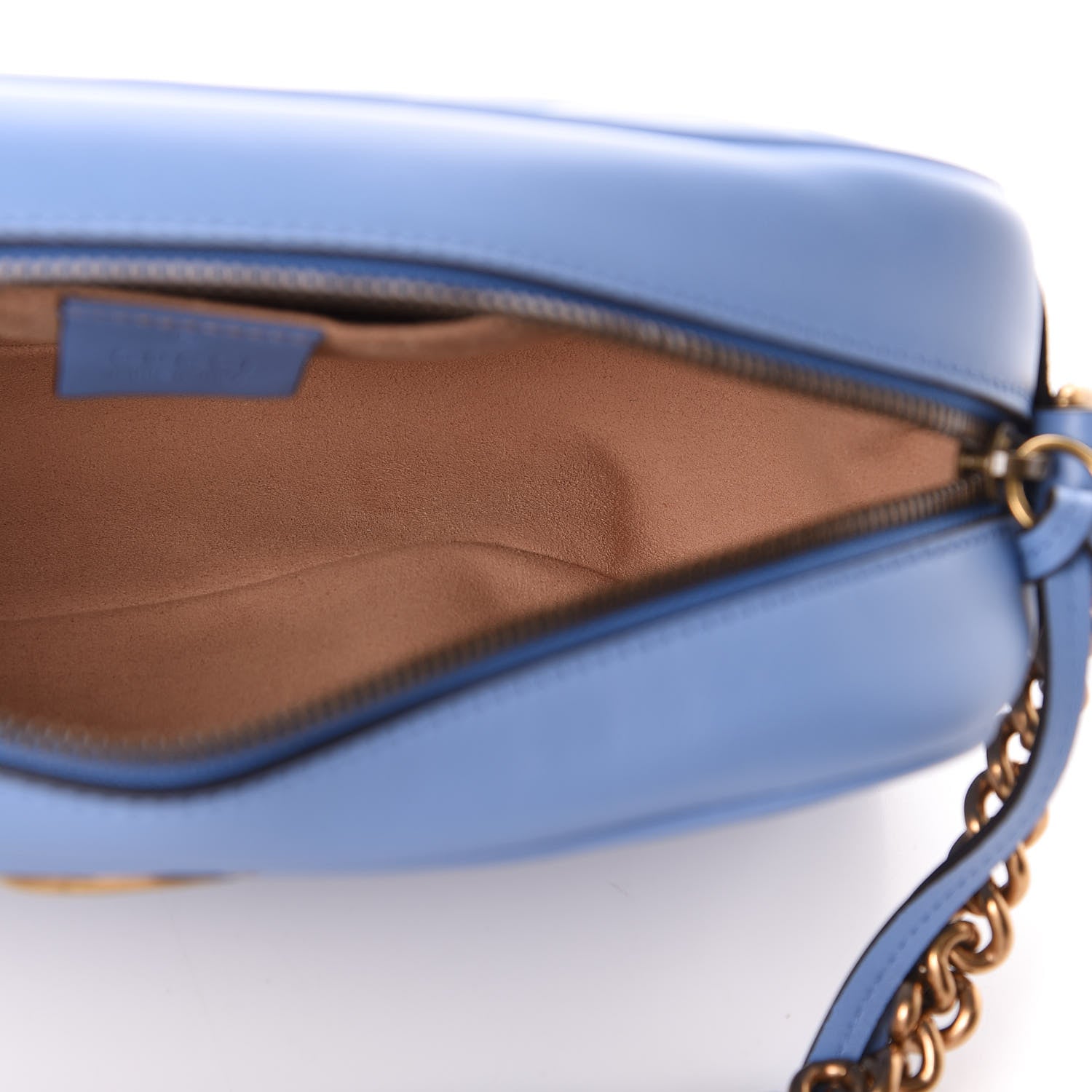 Gucci Calfskin Matelasse Small GG Marmont Chain Shoulder Bag Clear Sky Blue 5 of 10