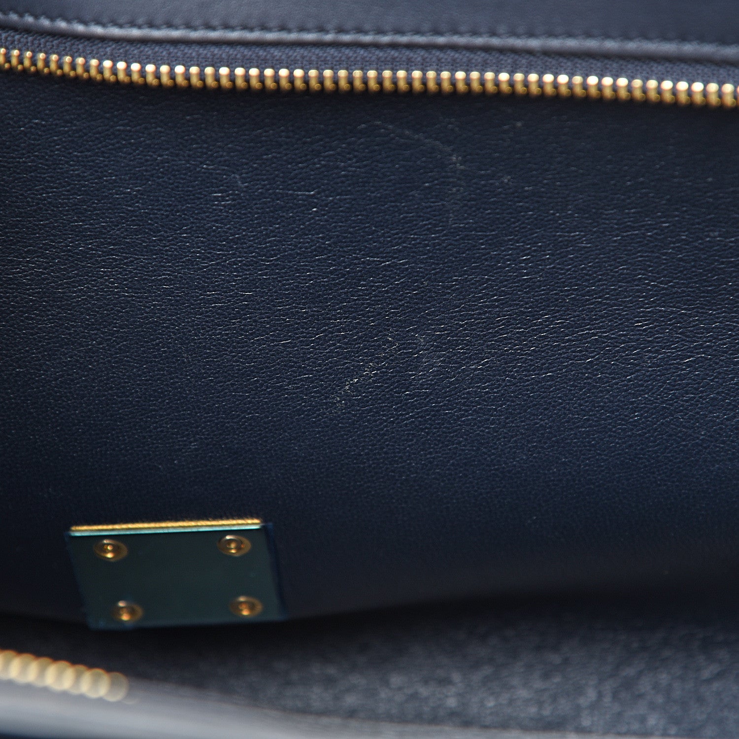 Celine Smooth Calfskin Medium Tri-Color Trapeze Metallic Blue 7 of 15