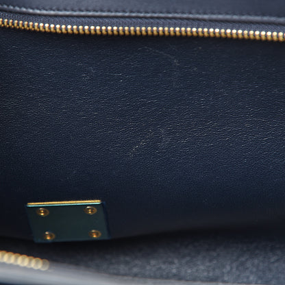 Celine Smooth Calfskin Medium Tri-Color Trapeze Metallic Blue 7 of 15