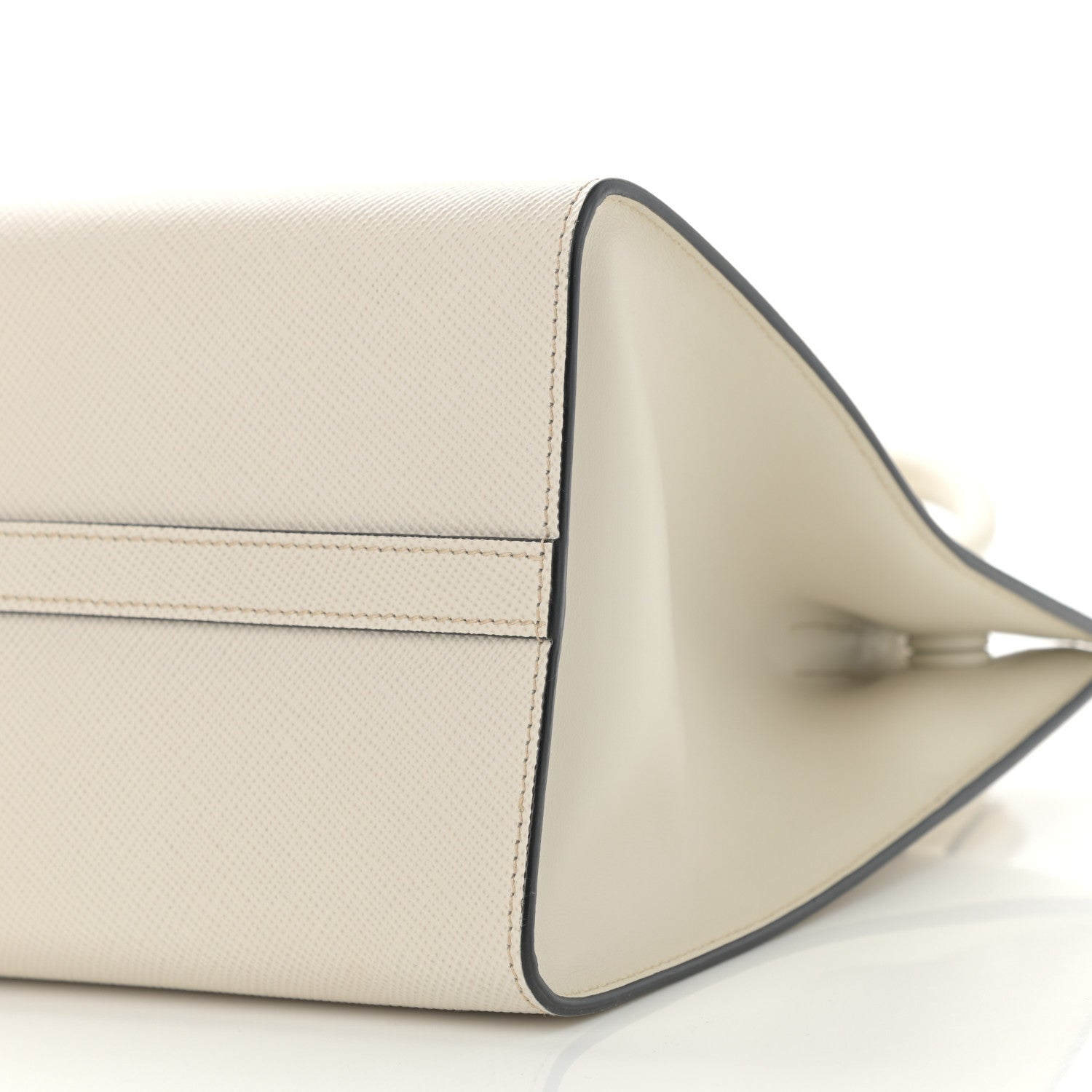 Prada Saffiano Cuir Calfskin Large Monochrome Top Handle Tote White 9 of 11