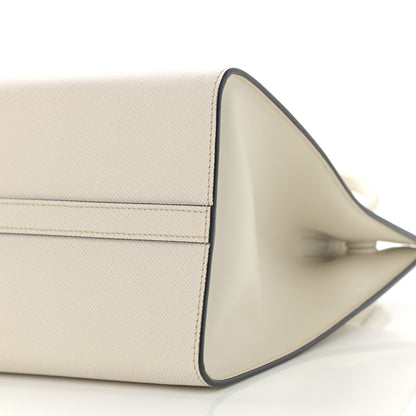 Prada Saffiano Cuir Calfskin Large Monochrome Top Handle Tote White 9 of 11