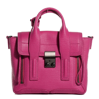 3.1 Phillip Lim 3.1 Textured Calfskin Mini Pashli Satchel Fuchsia 1 of 10