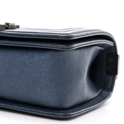 Chanel Grained Calfskin Quilted Small Boy Flap Blue 10 of 11