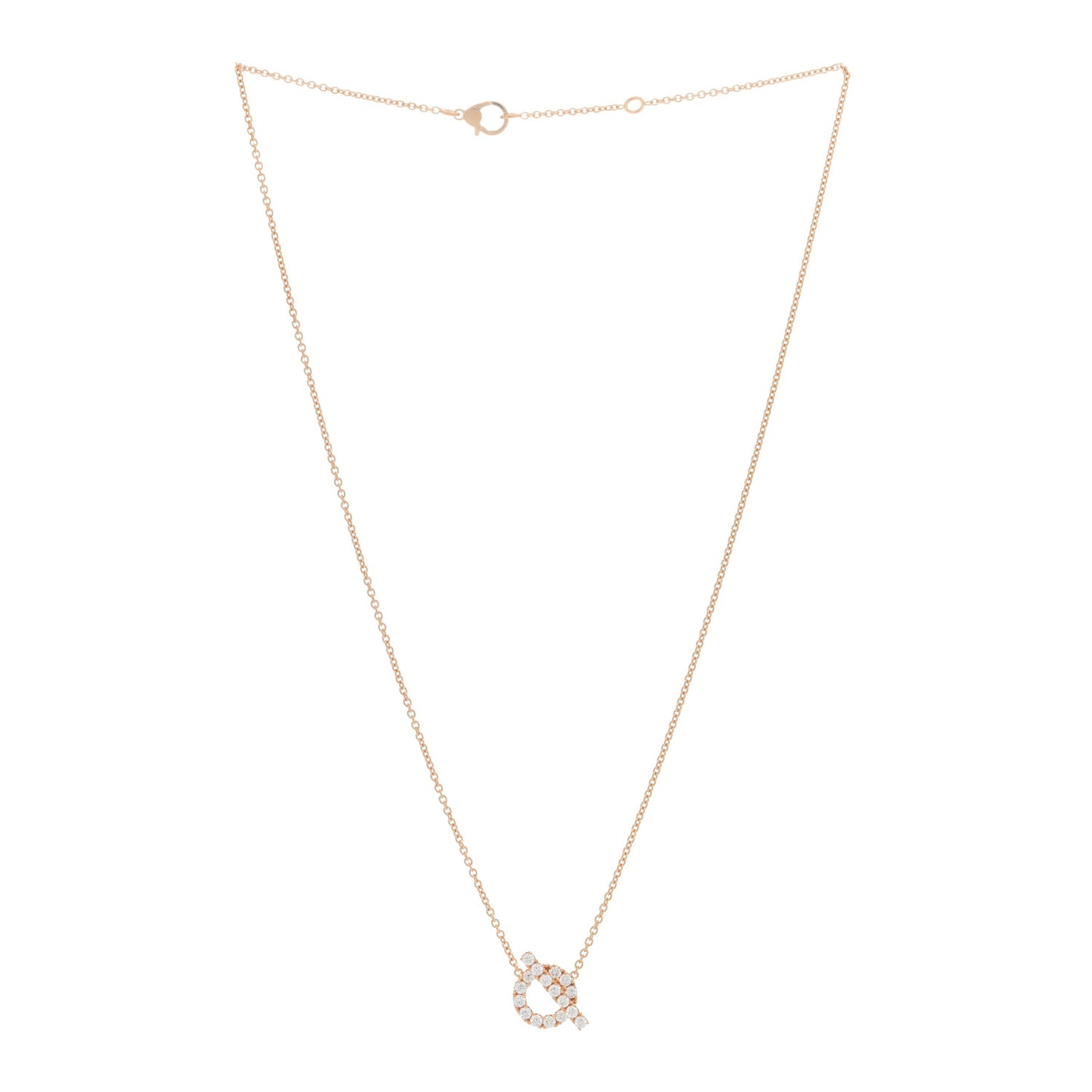 18K Rose Gold Diamond Finesse Pendant Necklace