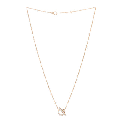 Hermes 18K Rose Gold Diamond Finesse Pendant Necklace 2 of 4
