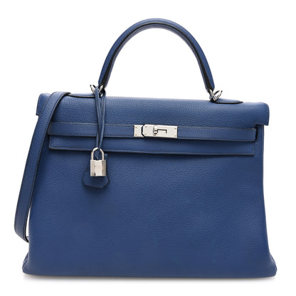 Hermes Togo Kelly Retourne 35 Bleu Brighton 1 of 10