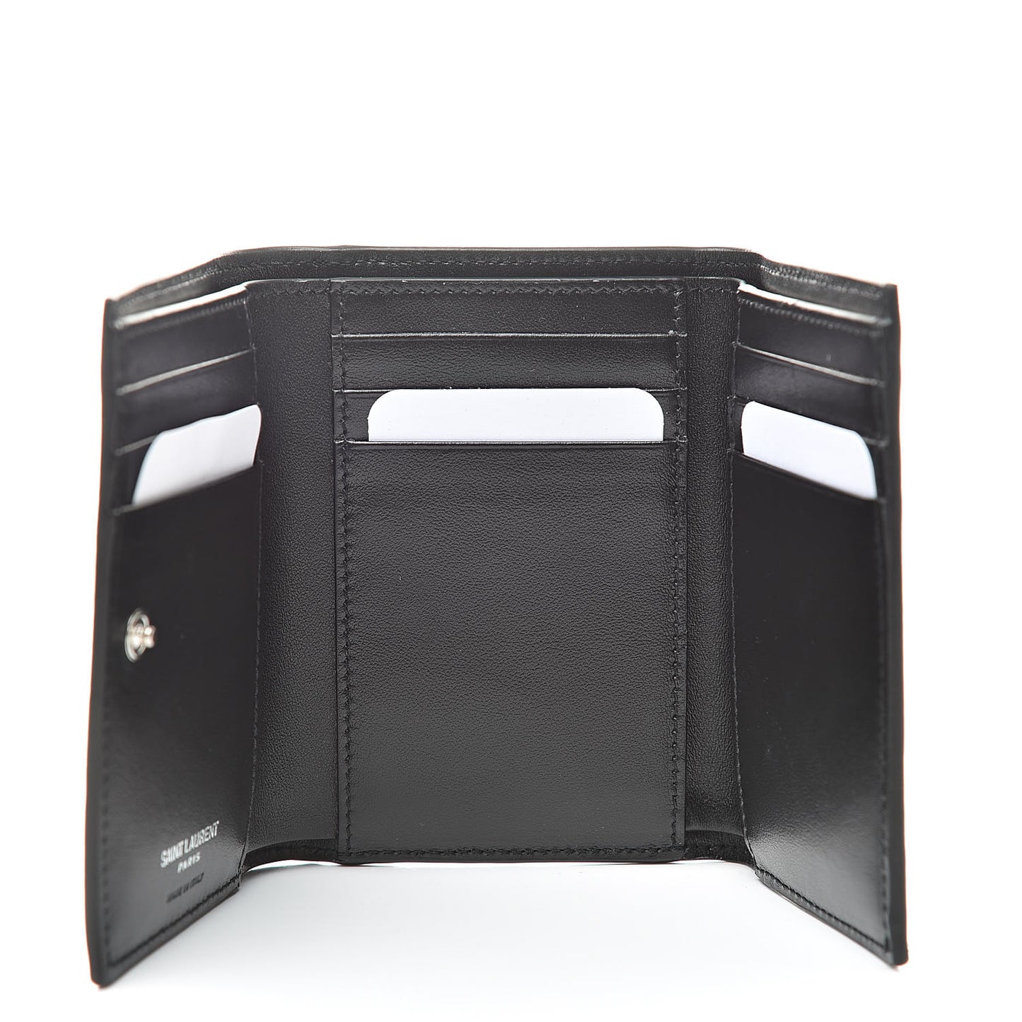 Smooth Calfskin Compact Wallet Black