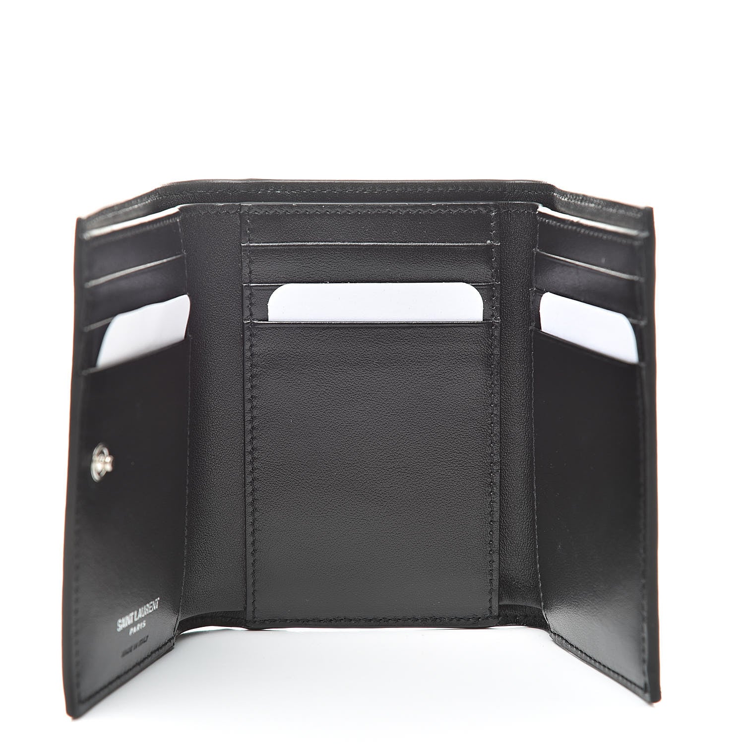 Saint Laurent Smooth Calfskin Compact Wallet Black 5 of 10