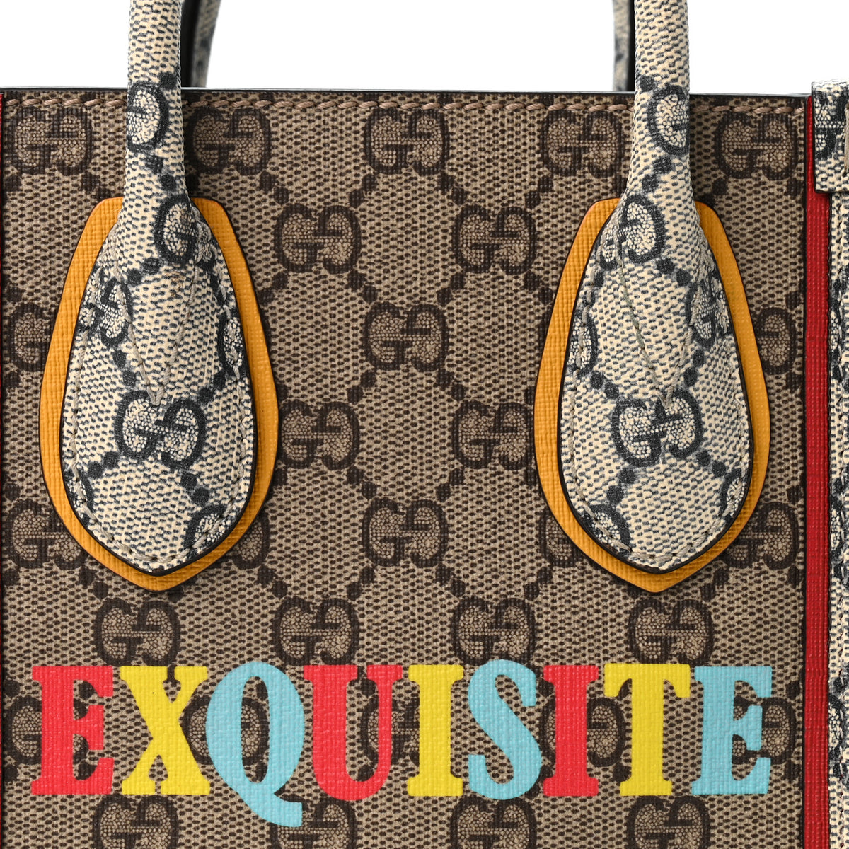 Gucci GG Supreme Monogram Exquisite Mini Vertical Tote Beige Ebony Blue Crop Live Red 8 of 12