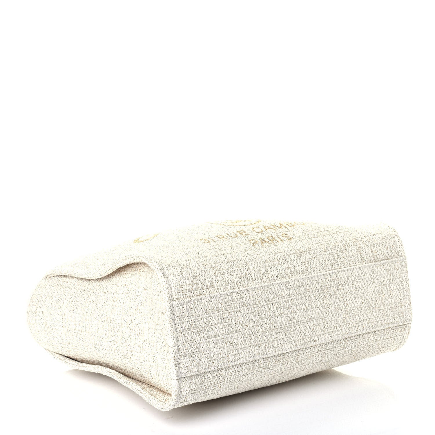 Chanel Lurex Boucle Small Deauville Tote Ivory 4 of 9
