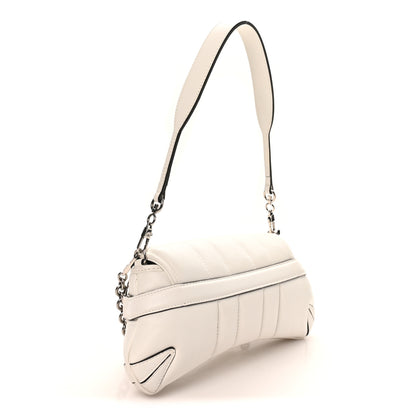 Gucci Nappa Vertical Matelasse Small Maxi Horsebit Chain Shoulder Bag Great White 3 of 9