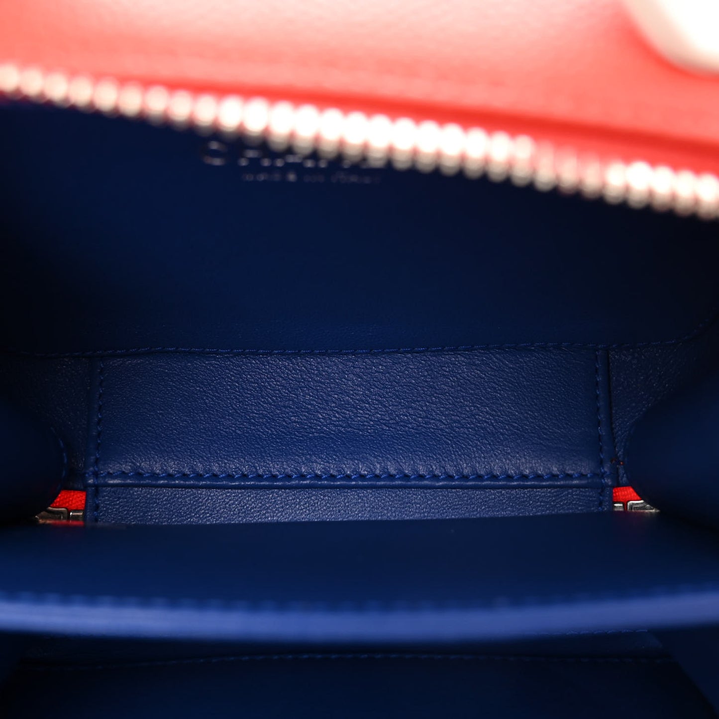 Caviar Quilted Small CC Filigree Vanity Case Blue White Red