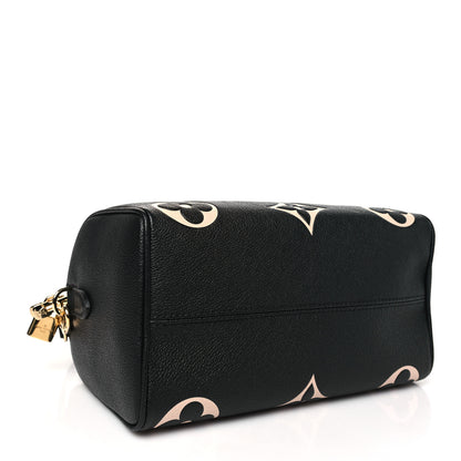 Louis Vuitton Empreinte Monogram Giant Speedy Bandouliere 25 Black Beige 4 of 9