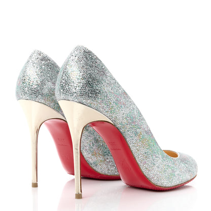 Christian Louboutin Glitter Solaria Specchio Fifi 100 Pumps 38.5 Multi Light Gold 4 of 10