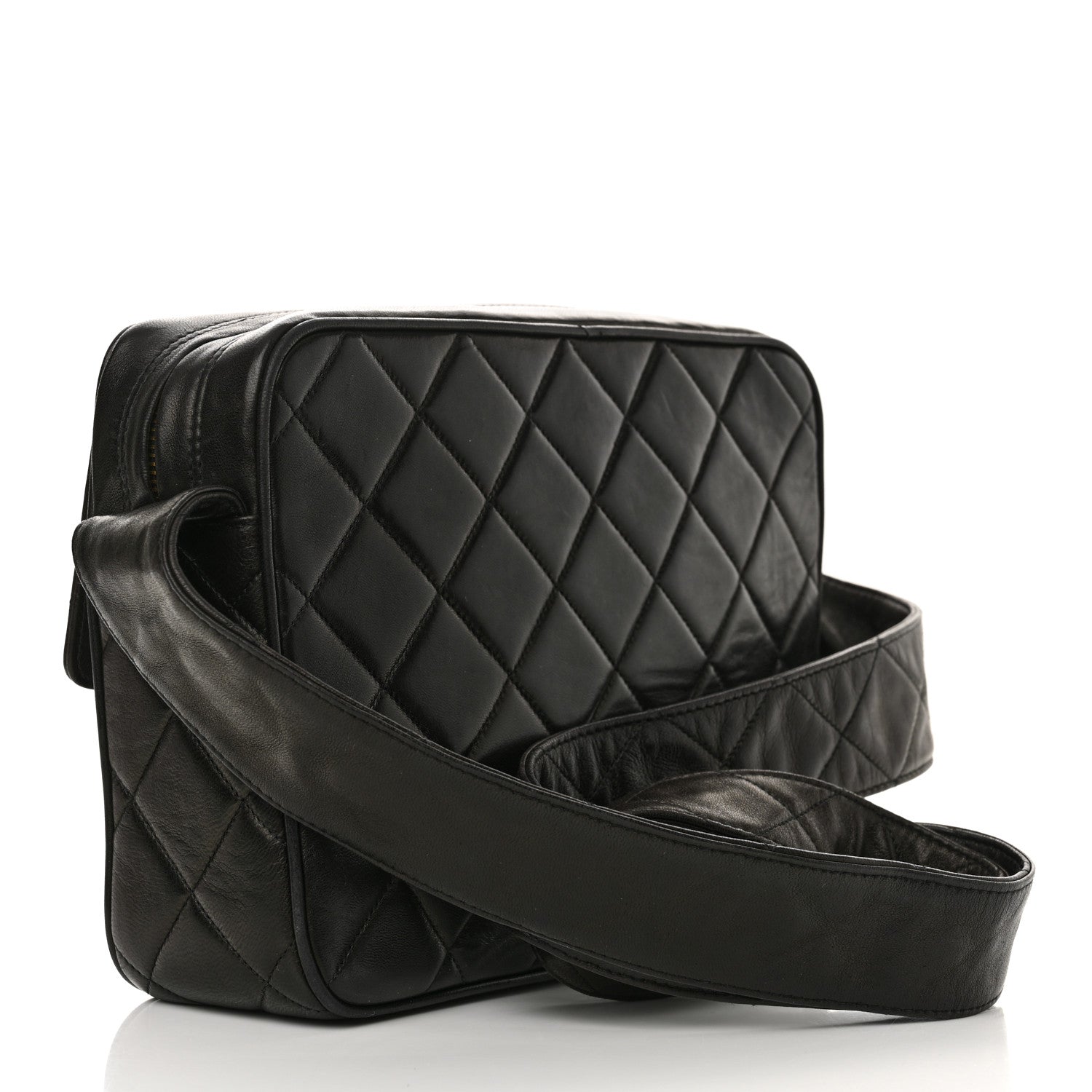 Chanel Lambskin Quilted Tassel Flap Camera Case Black 3 of 17
