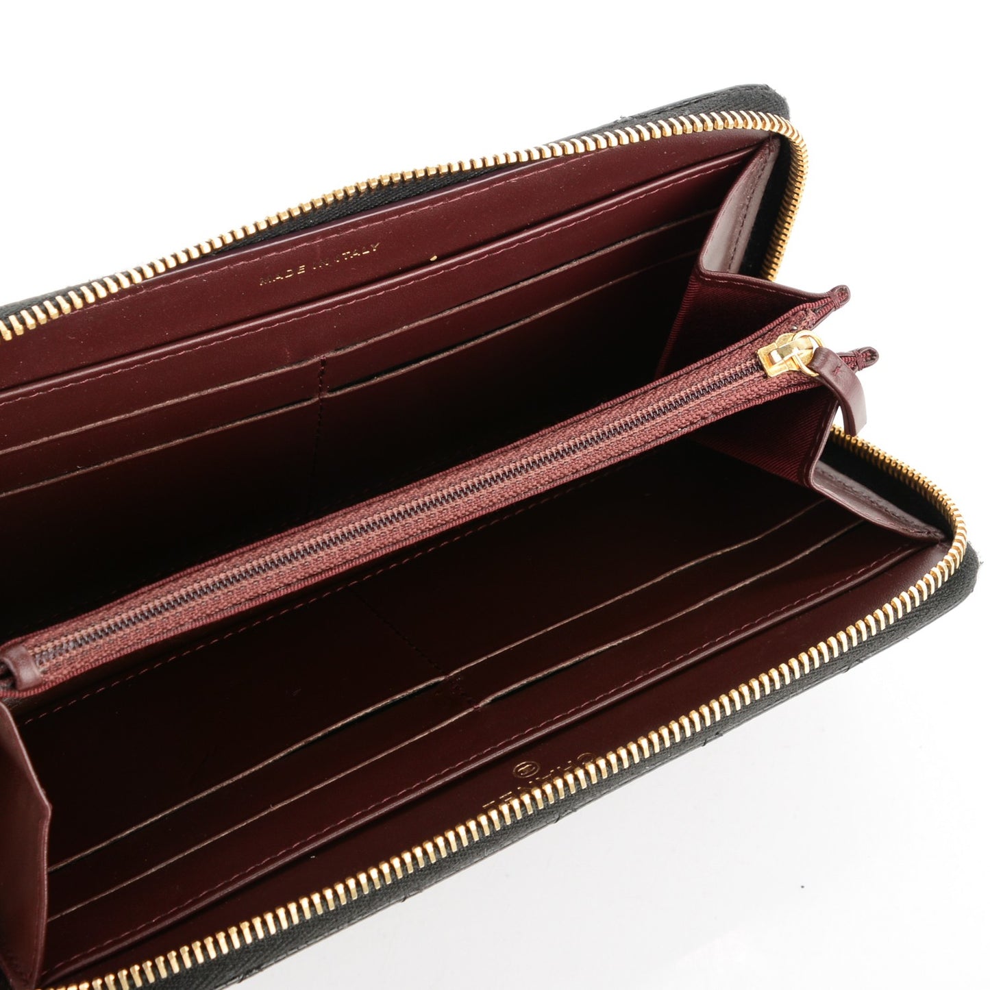 Caviar Quilted Large Gusset Zip Around Wallet Black