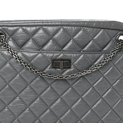 Chanel Aged Calfskin Quilted Large Reissue Camera Case Grey 8 of 11