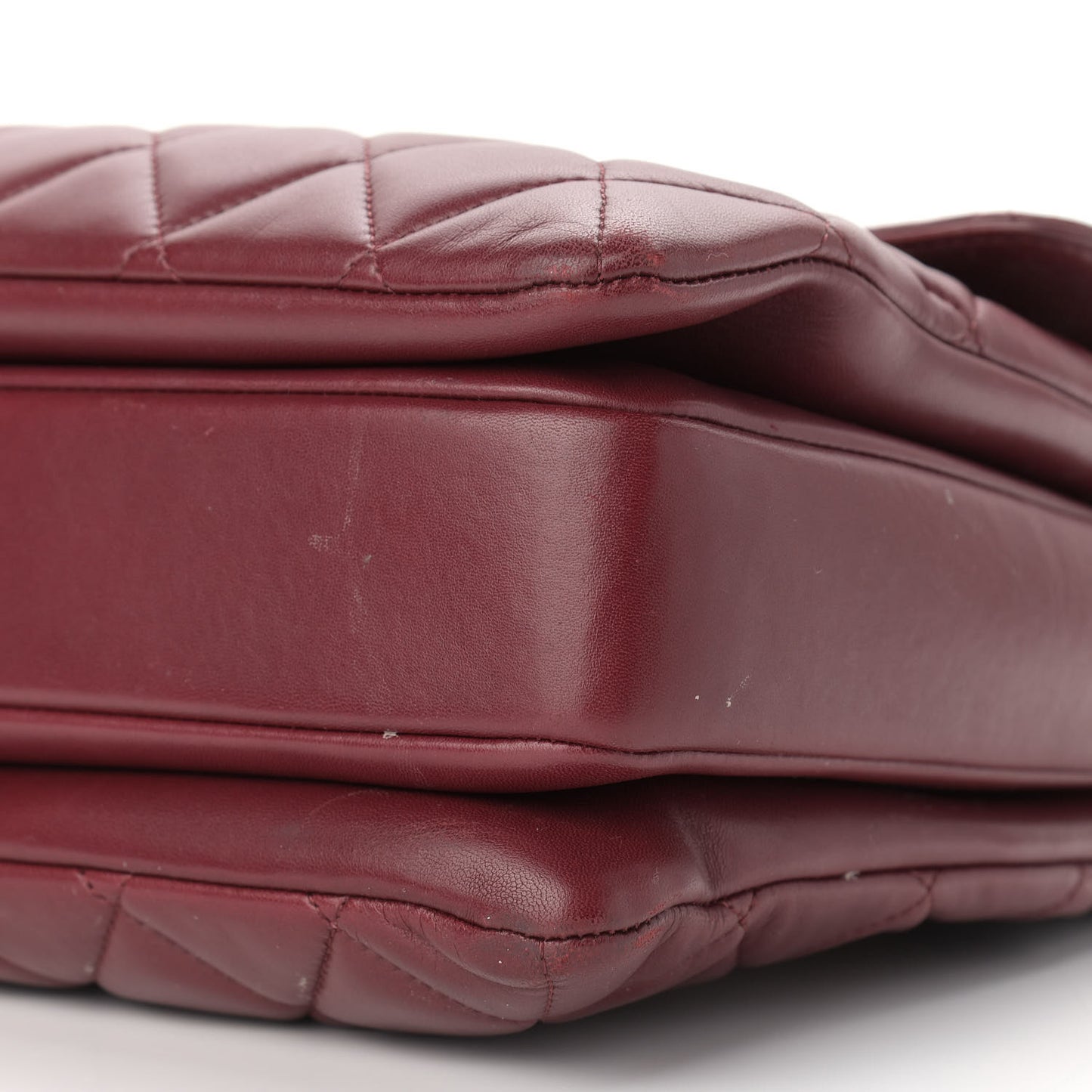 Lambskin Quilted Large Trendy CC Dual Handle Flap Bag Burgundy