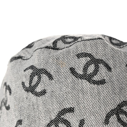 Chanel Denim CC Bucket Hat S White Black 5 of 7