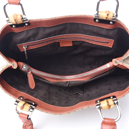 Gucci Monogram Medium Bamboo Bar Tote Coral 5 of 12