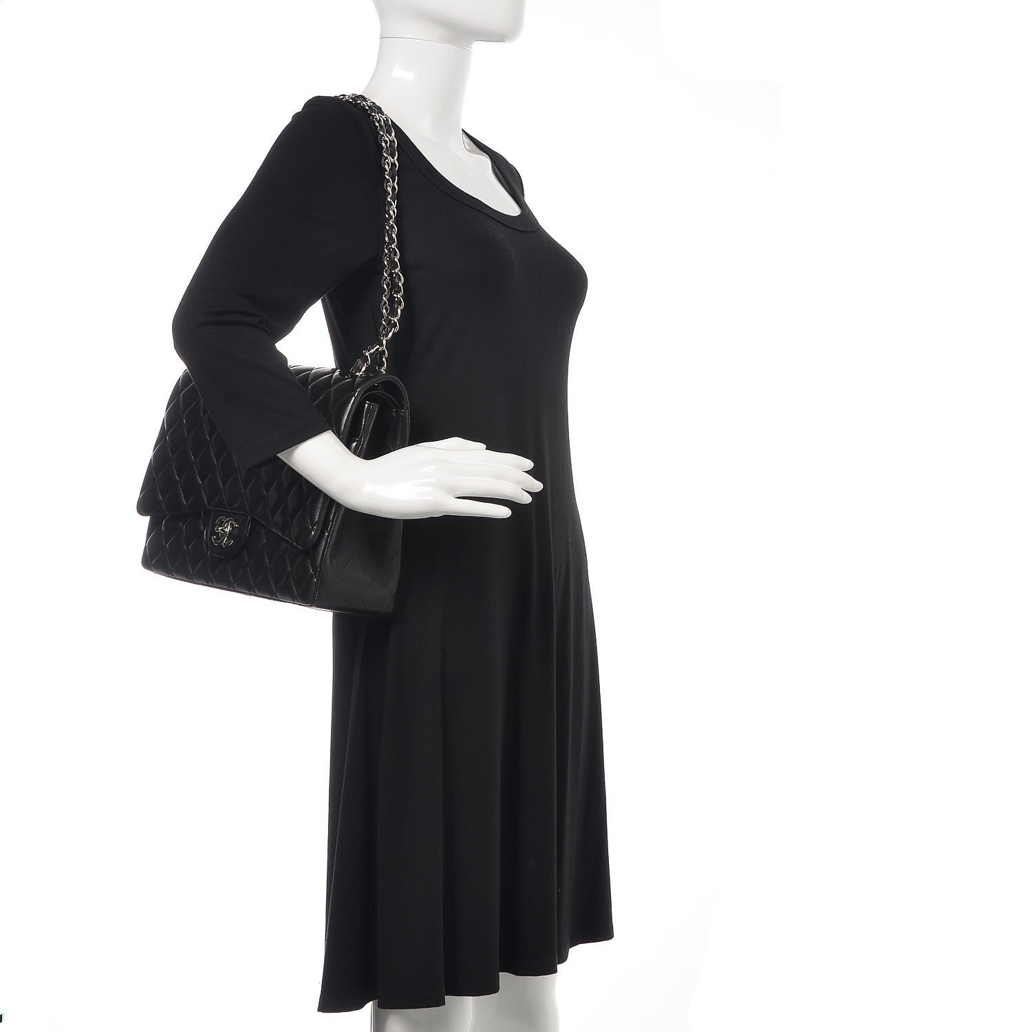 Chanel Lambskin Quilted Maxi Double Flap Black 2 of 19