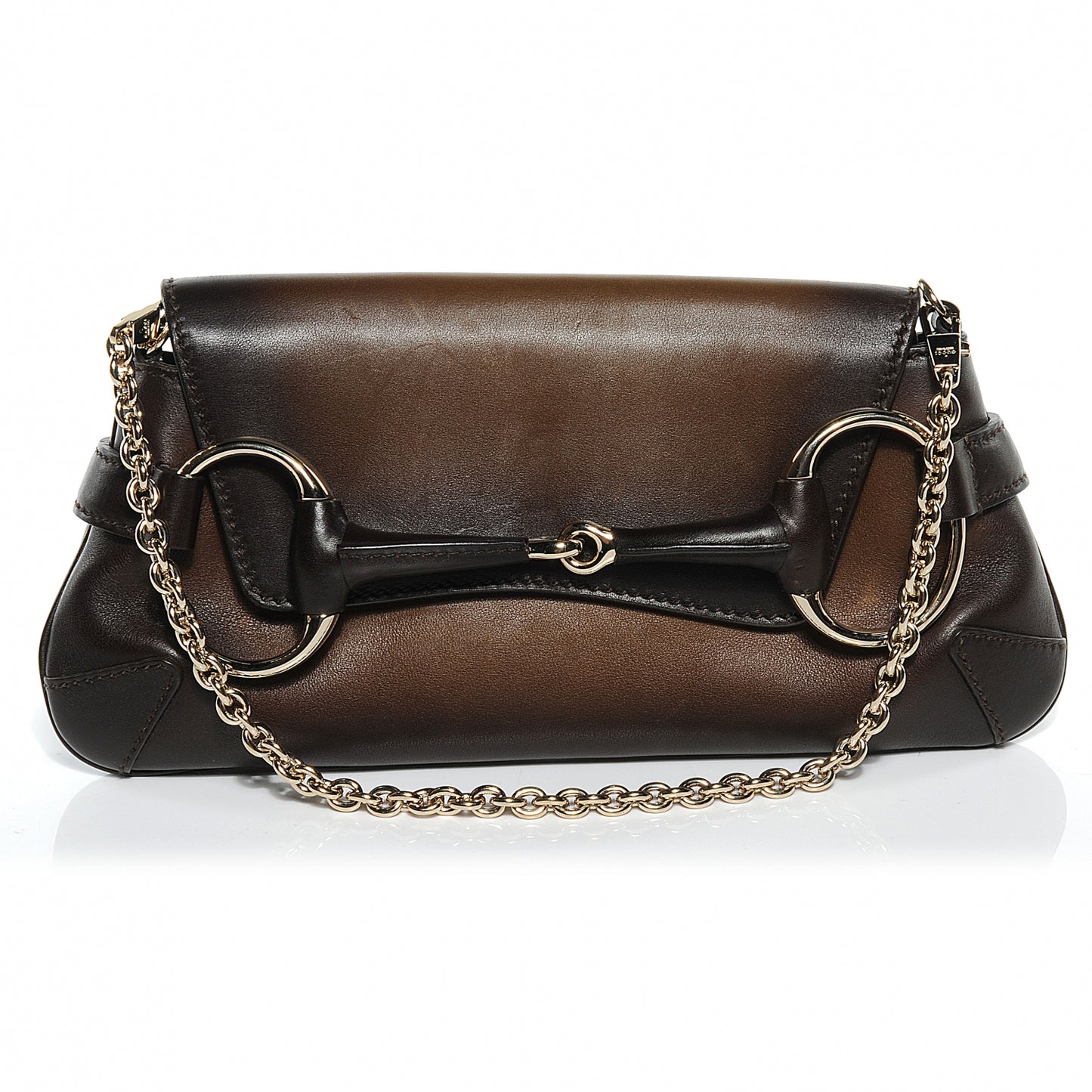 Leather Horsebit 1921 Clutch Bag Brown