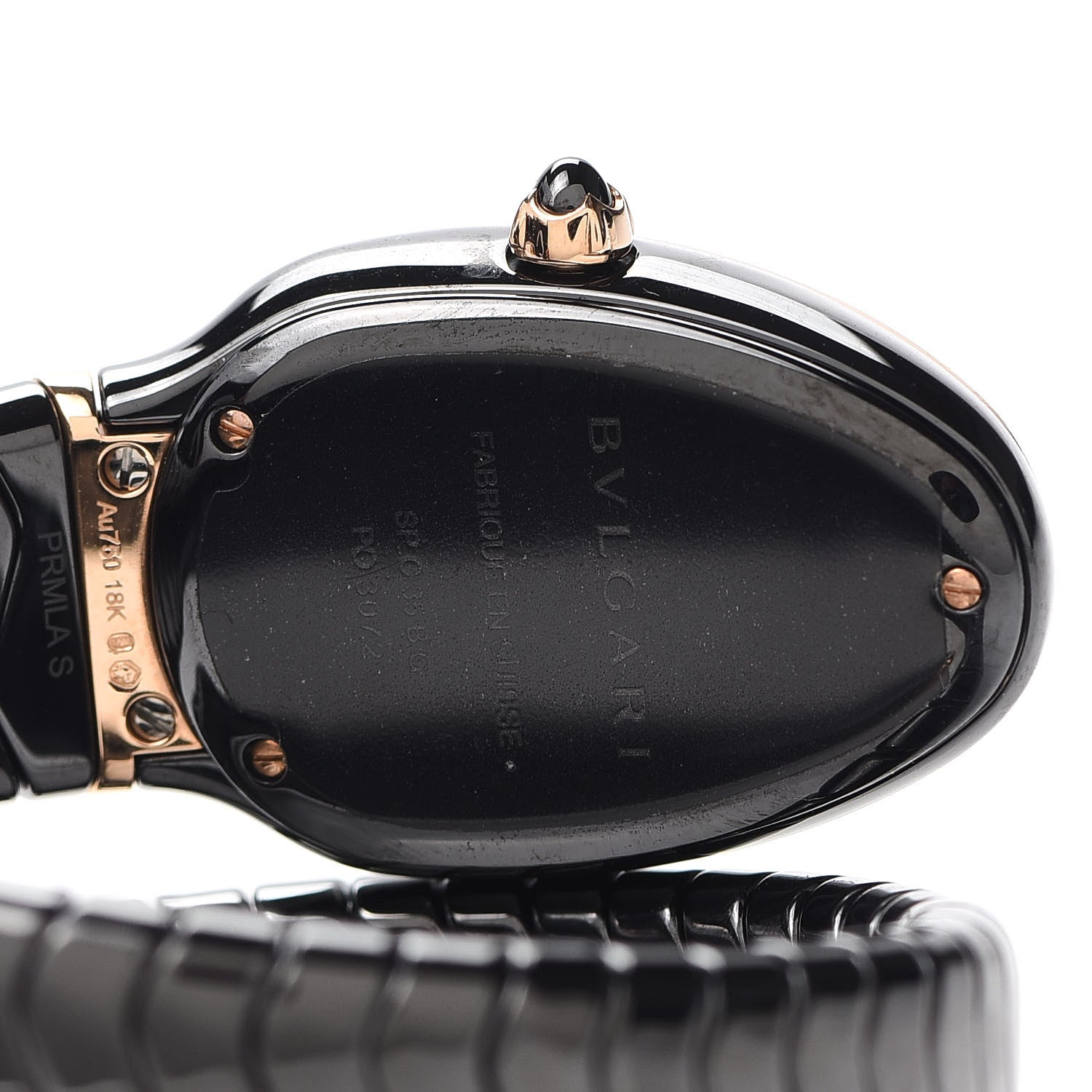 Bulgari 18K Rose Gold Ceramic 35mm Serpenti Tubogas Quartz Watch Black 4 of 5