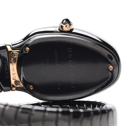 Bulgari 18K Rose Gold Ceramic 35mm Serpenti Tubogas Quartz Watch Black 4 of 5