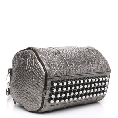 Alexander Wang Metallic Pebbled Lambskin Rockie Carbon Silver Hardware 4 of 13