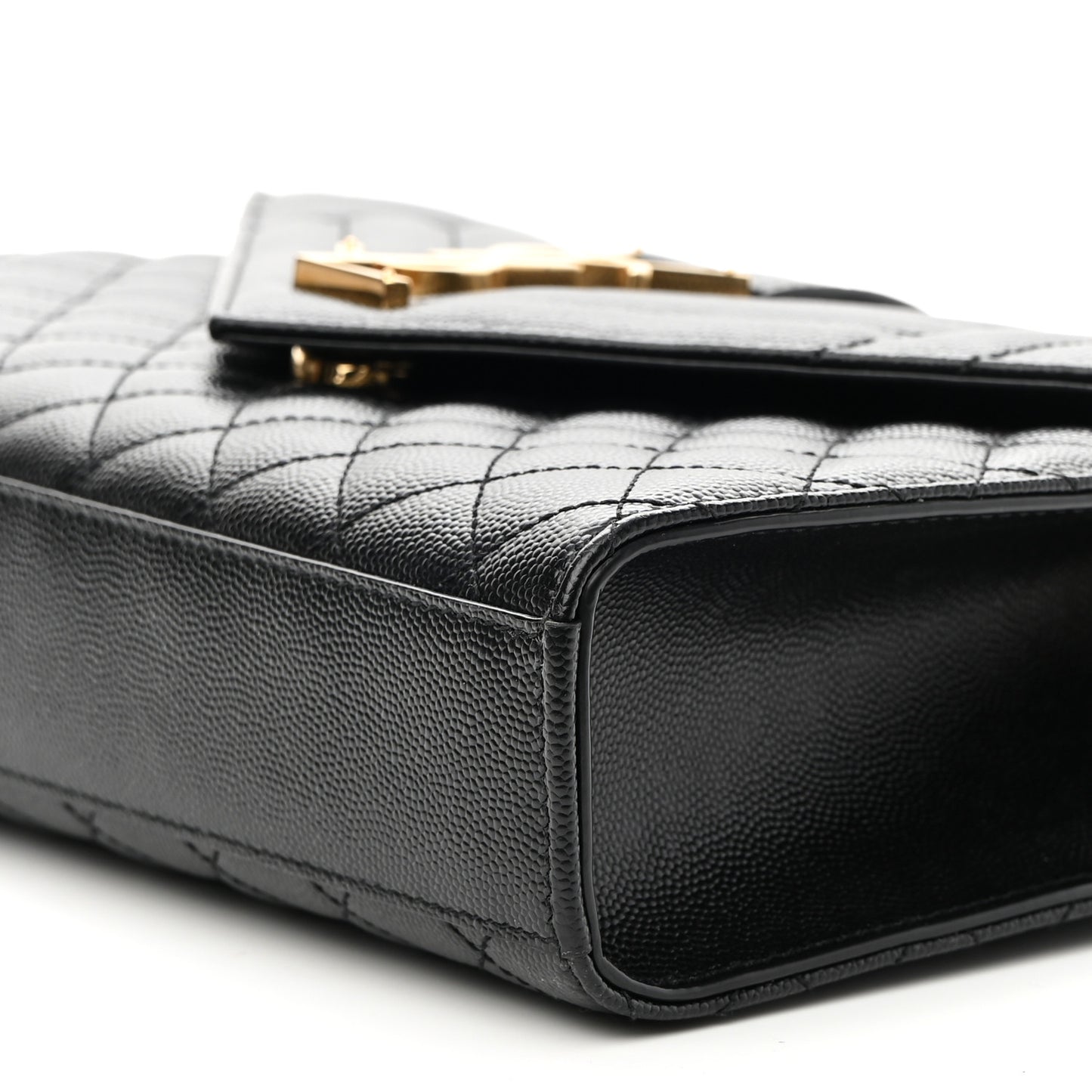 Grain De Poudre Textured Mixed Matelasse Triquilt Medium Monogram Satchel Black