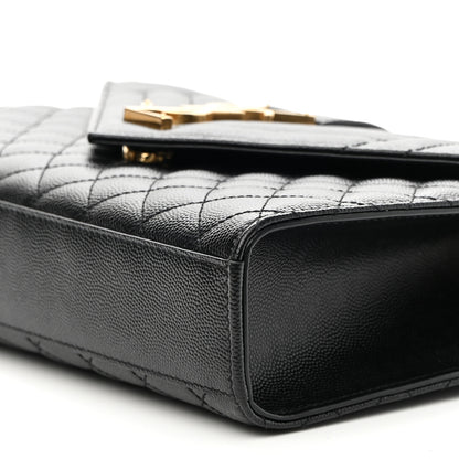 Saint Laurent Grain De Poudre Textured Mixed Matelasse Triquilt Medium Monogram Satchel Black 9 of 9
