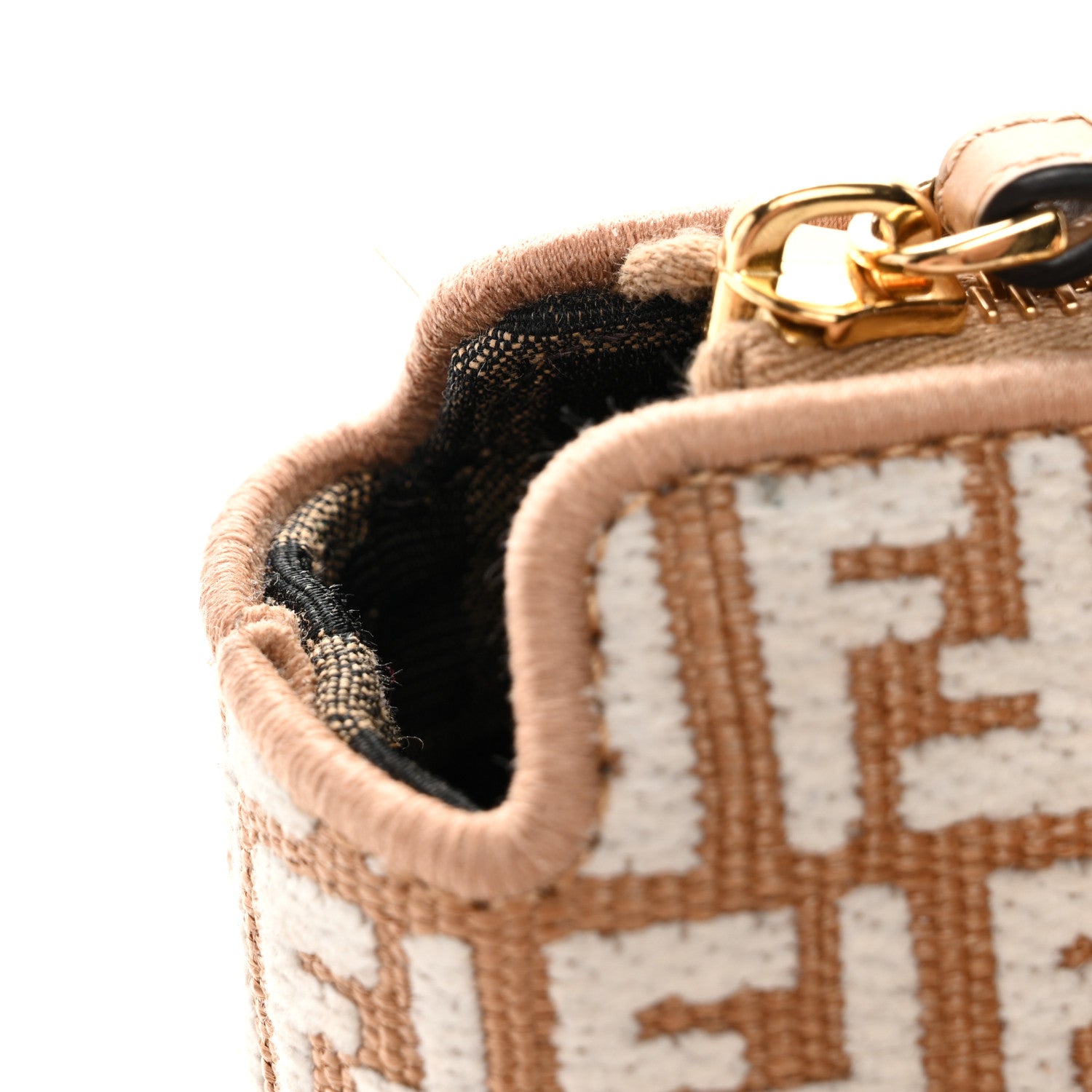 Fendi Raffia Chenille Vitello King Plexiglass Micro FF Mini By The