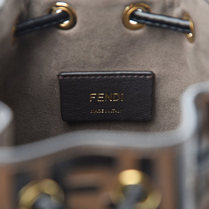 Fendi Vitello Liberty F is Fendi Bi-Color FF 1974 Embossed Mini Mon Tresor Bucket Bag Maya Black 5 of 10