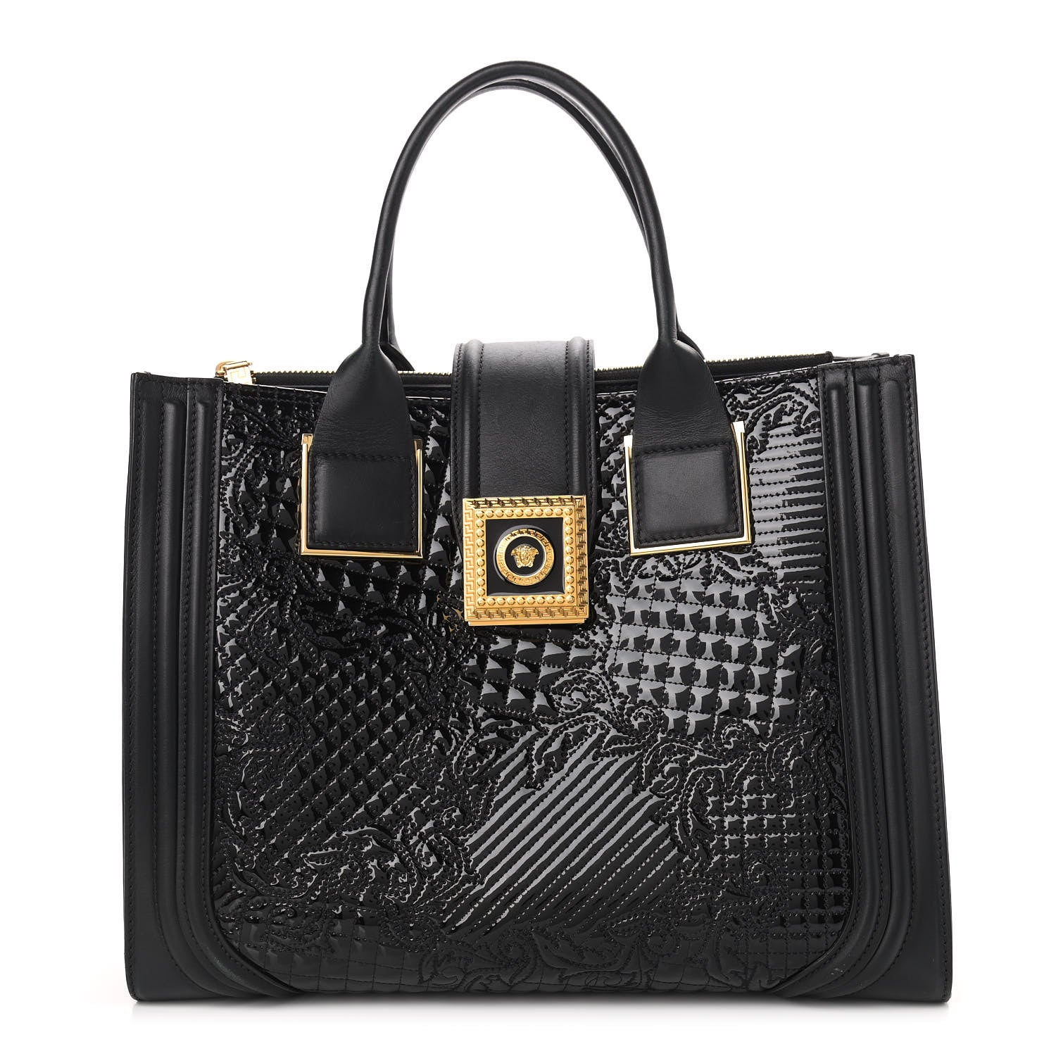 Versace Patent Micro Vanitas Icon Handbag Black 1 of 11