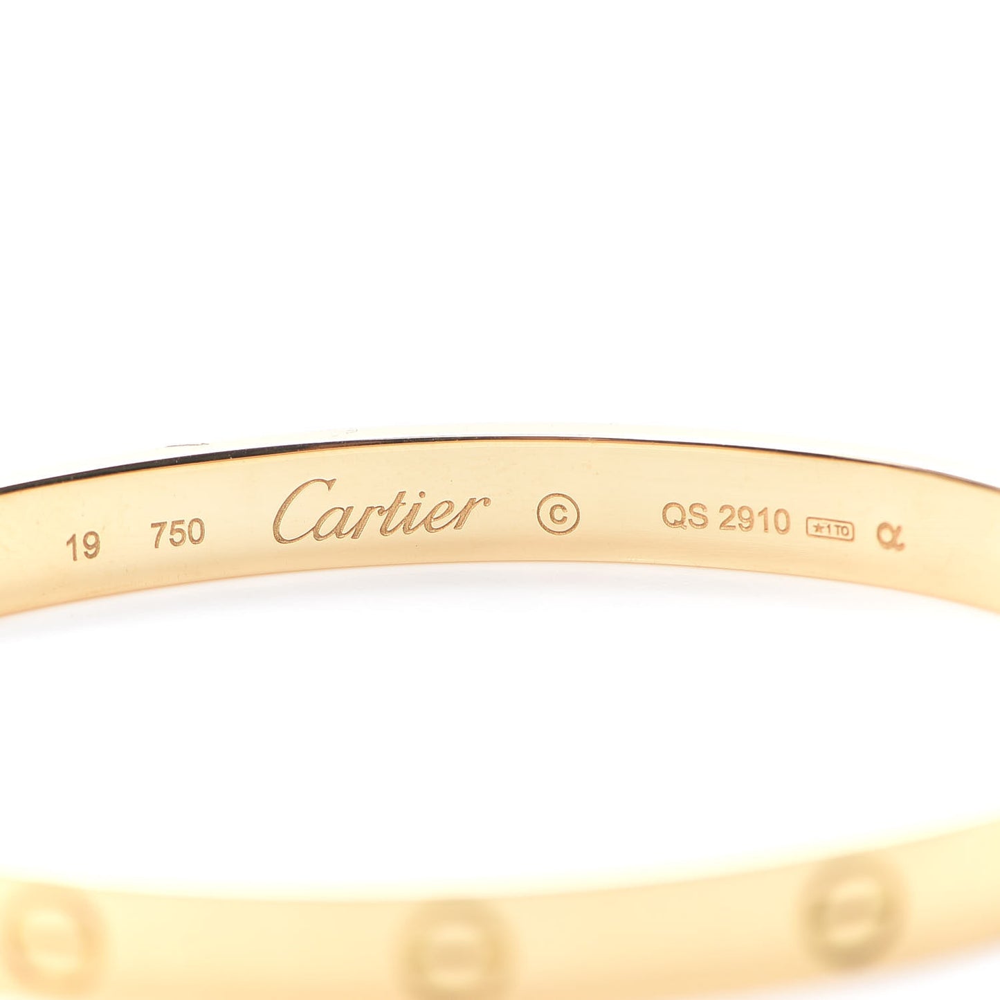 18K Yellow Gold LOVE Bracelet 19